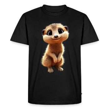 Suricates, Amoureux Des Animaux, Doux, Surikate, Mangouste - T-shirt Premium bio Homme - noir - Devant - Nico (187cm)