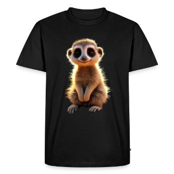 Suricates, Amoureux Des Animaux, Doux, Surikate, Mangouste - T-shirt Premium bio Homme - noir - Devant - Nico (187cm)