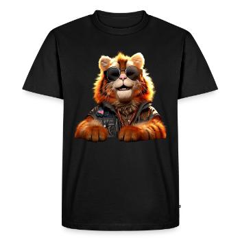 Tigre Gros Chat Chat Sauvage Amant Mignon Tigre - T-shirt Premium bio Homme - noir - Devant - Nico (187cm)