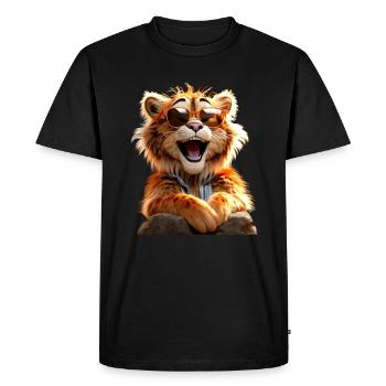 Tigre Gros Chat Chat Sauvage Amant Mignon Tigre - T-shirt Premium bio Homme - noir - Devant - Nico (187cm)