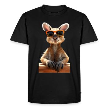 Kangaroo Australia Wild Marsupials Cute Kangaroos - Men's Premium Organic T-Shirt - black - Front - Nico (187cm)