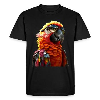 Perroquet Ara Perruche Cacatoès Perroquet Perroquets mignons - T-shirt Premium bio Homme - noir - Devant - Nico (187cm)