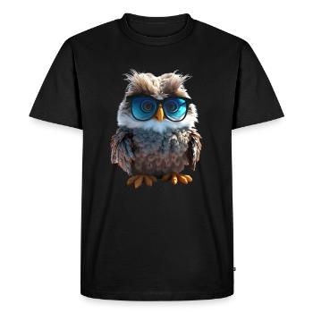 Chouette Effraie des clochers Cadeau Kauz Uhu Chouette Chouettes douces - T-shirt Premium bio Homme - noir - Devant - Nico (187cm)
