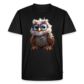 Owl Barn Owl Gift Owl Owl Owl Cute Owls - Men's Premium Organic T-Shirt - black - Front - Nico (187cm)