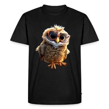 Chouette Effraie des clochers Cadeau Kauz Uhu Chouette Chouettes douces - T-shirt Premium bio Homme - noir - Devant - Nico (187cm)