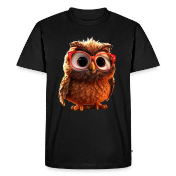 Chouette Effraie des clochers Cadeau Kauz Uhu Chouette Chouettes douces - T-shirt Premium bio Homme - noir - Devant - Nico (187cm)