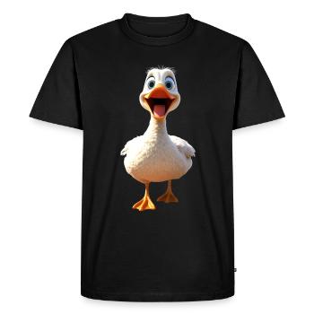 Oie, Oie, Poussin, Oie mignonne, Canard, Petites Oies - T-shirt Premium bio Homme - noir - Devant - Nico (187cm)
