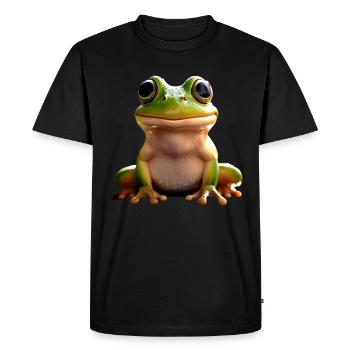 Grenouille Crapaud Grenouille Bébé Grenouilles Grenouille Mignonne - T-shirt Premium bio Homme - noir - Devant - Nico (187cm)