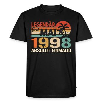 Legendary since May 1998 - Birthday in May 1998 - Men's Premium Organic T-Shirt - black - Front - Nico (187cm)