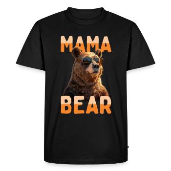 Maman ours ours mère ours Fête des mères Grizzly - T-shirt Premium bio Homme - noir - Devant - Nico (187cm)