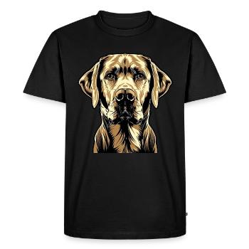 Labrador Retriever Chien Amour Jeunes Labradors Mignons - T-shirt Premium bio Homme - noir - Devant - Nico (187cm)