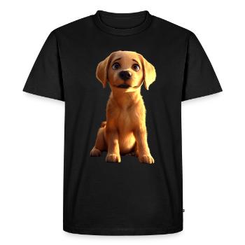Labrador Retriever Chien Amour Jeunes Labradors Mignons - T-shirt Premium bio Homme - noir - Devant - Nico (187cm)