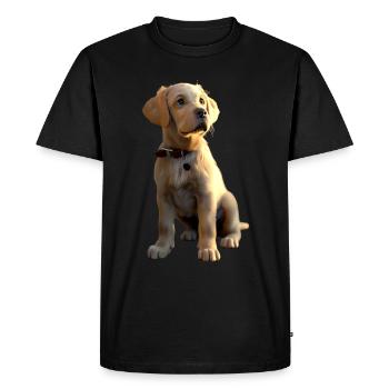 Labrador Retriever Chien Amour Jeunes Labradors Mignons - T-shirt Premium bio Homme - noir - Devant - Nico (187cm)