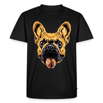 Bouledogue français motif chien bouledogues dogue allemand - T-shirt Premium bio Homme - noir - Devant - Nico (187cm)