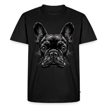 Bouledogue français motif chien bouledogues dogue allemand - T-shirt Premium bio Homme - noir - Devant - Nico (187cm)