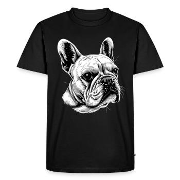 Bouledogue français motif chien bouledogues dogue allemand - T-shirt Premium bio Homme - noir - Devant - Nico (187cm)