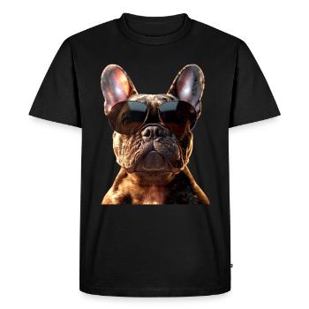 Bouledogue français motif chien bouledogues dogue allemand - T-shirt Premium bio Homme - noir - Devant - Nico (187cm)