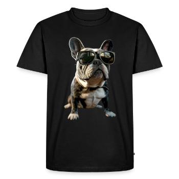 Bouledogue français motif chien bouledogues dogue allemand - T-shirt Premium bio Homme - noir - Devant - Nico (187cm)
