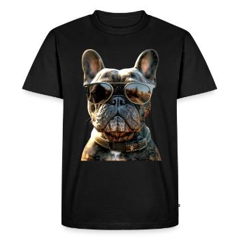 Bouledogue français motif chien bouledogues dogue allemand - T-shirt Premium bio Homme - noir - Devant - Nico (187cm)