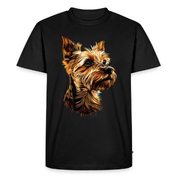 Yorkshire Terrier Amoureux des chiens Mignon Yorkie - T-shirt Premium bio Homme - noir - Devant - Nico (187cm)