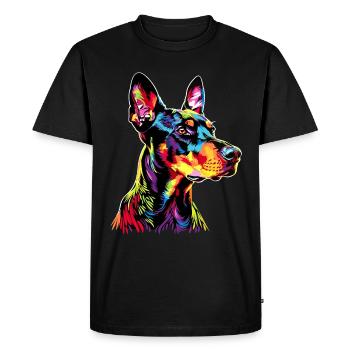 Doberman Dog Bright Colors Pop Art Dobermans - Men's Premium Organic T-Shirt - black - Front - Nico (187cm)