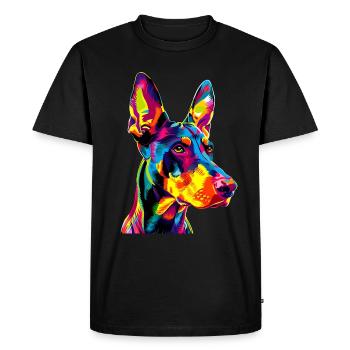 Doberman Dog Bright Colors Pop Art Dobermans - Men's Premium Organic T-Shirt - black - Front - Nico (187cm)