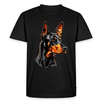 Doberman chiens motif chien de garde fier dobermans - T-shirt Premium bio Homme - noir - Devant - Nico (187cm)