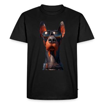 Doberman chiens motif chien de garde fier dobermans - T-shirt Premium bio Homme - noir - Devant - Nico (187cm)