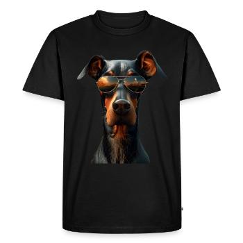 Doberman chiens motif chien de garde fier dobermans - T-shirt Premium bio Homme - noir - Devant - Nico (187cm)