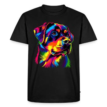 Rottweiler chien couleurs vives pop art fierté chiens - T-shirt Premium bio Homme - noir - Devant - Nico (187cm)