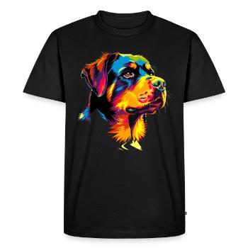 Rottweiler chien couleurs vives pop art fierté chiens - T-shirt Premium bio Homme - noir - Devant - Nico (187cm)