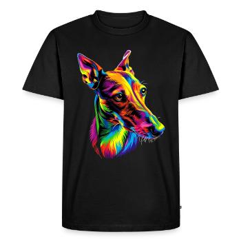 Lévrier Chiens Couleurs Colorées Pop Art Chien Lévrier - T-shirt Premium bio Homme - noir - Devant - Nico (187cm)