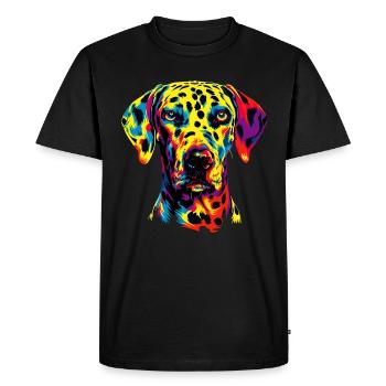 Chiens Dalmatiens Couleurs Colorées Pop Art Arc-en-ciel - T-shirt Premium bio Homme - noir - Devant - Nico (187cm)