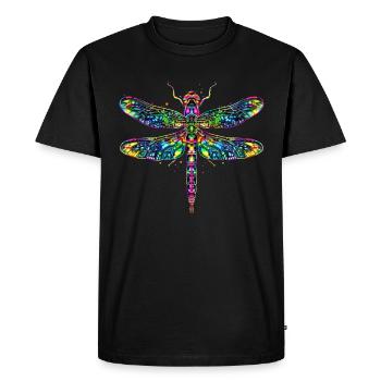 Dragonfly Dragonfly Colorful Wings Cute Dragonflies - Men's Premium Organic T-Shirt - black - Front - Nico (187cm)