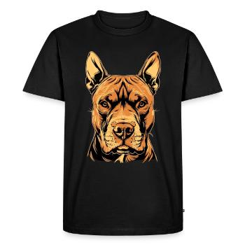 Pitbull Bulldog Pittie American Pitbull Terrier - T-shirt Premium bio Homme - noir - Devant - Nico (187cm)