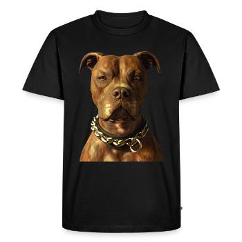 Pitbull Bulldog Pittie American Pitbull Terrier - T-shirt Premium bio Homme - noir - Devant - Nico (187cm)