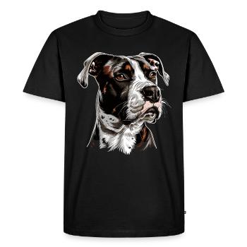 Pitbull Bulldog Pittie American Pitbull Terrier - T-shirt Premium bio Homme - noir - Devant - Nico (187cm)