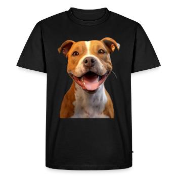 Pitbull Bulldog Pittie American Pitbull Terrier - T-shirt Premium bio Homme - noir - Devant - Nico (187cm)