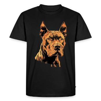 Pitbull Bulldog Pittie American Pitbull Terrier - T-shirt Premium bio Homme - noir - Devant - Nico (187cm)
