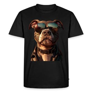Pitbull Bulldog Pittie American Pitbull Terrier - T-shirt Premium bio Homme - noir - Devant - Nico (187cm)