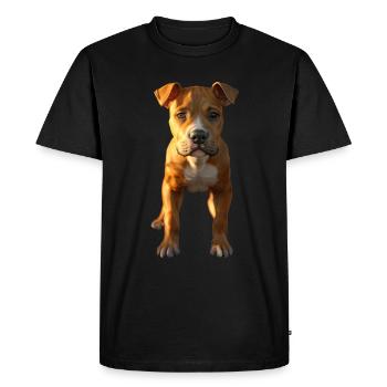 Pitbull Bulldog Pittie American Pitbull Terrier - T-shirt Premium bio Homme - noir - Devant - Nico (187cm)