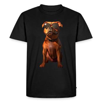 Pitbull Bulldog Pittie American Pitbull Terrier - T-shirt Premium bio Homme - noir - Devant - Nico (187cm)