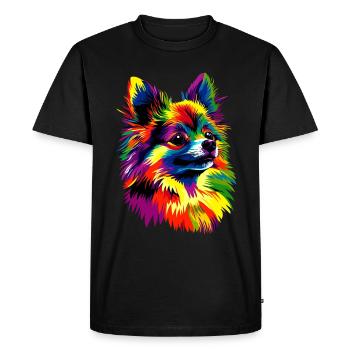 Pomeranian Pomeranian Pomeranian Pom Spitz Dog - Men's Premium Organic T-Shirt - black - Front - Nico (187cm)