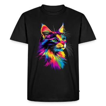 Cat Norwegian Forest Cat Norwegian Forest Cats - Men's Premium Organic T-Shirt - black - Front - Nico (187cm)