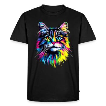 Cat Norwegian Forest Cat Norwegian Forest Cats - Men's Premium Organic T-Shirt - black - Front - Nico (187cm)