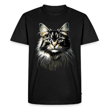 Cat Norwegian Forest Cat Norwegian Forest Cats - Men's Premium Organic T-Shirt - black - Front - Nico (187cm)