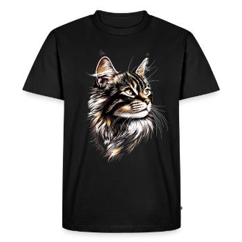 Cat Norwegian Forest Cat Norwegian Forest Cats - Men's Premium Organic T-Shirt - black - Front - Nico (187cm)