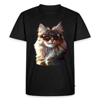 Cat Norwegian Forest Cat Norwegian Forest Cats - Men's Premium Organic T-Shirt - black - Front - Nico (187cm)