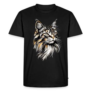 Cat Norwegian Forest Cat Norwegian Forest Cats - Men's Premium Organic T-Shirt - black - Front - Nico (187cm)