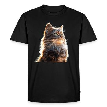 Cat Norwegian Forest Cat Norwegian Forest Cats - Men's Premium Organic T-Shirt - black - Front - Nico (187cm)